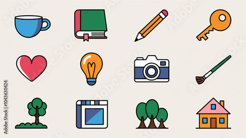 Simple Icons for Everyday Life Objects