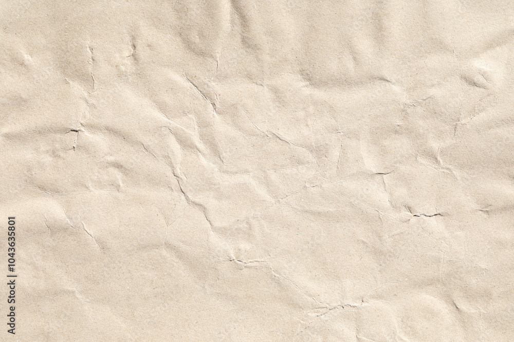 Fototapeta premium Old crumpled brown paper texture