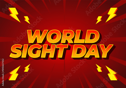 World sight day. text effect design in 3D style with bold fonts