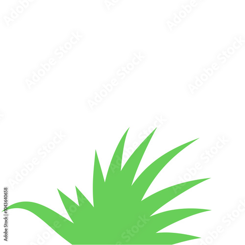 Lawn bush of grass in sketch doodle style
