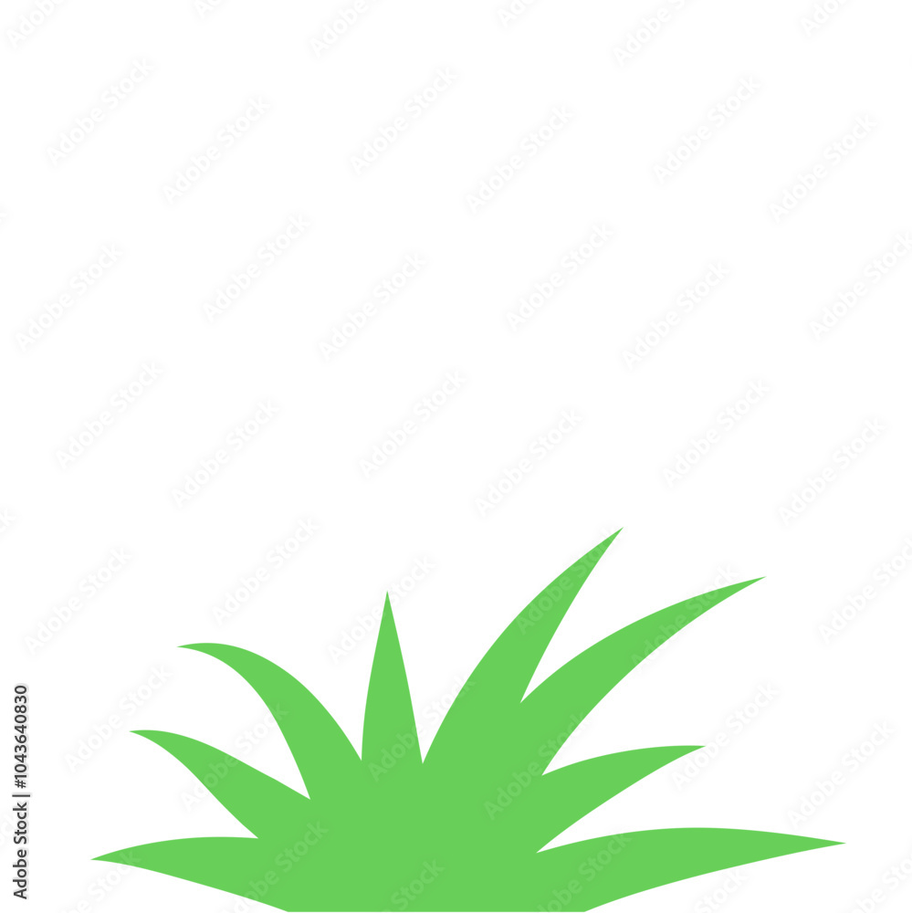 Lawn bush of grass in sketch doodle style Lawn bush of grass in sketch doodle style