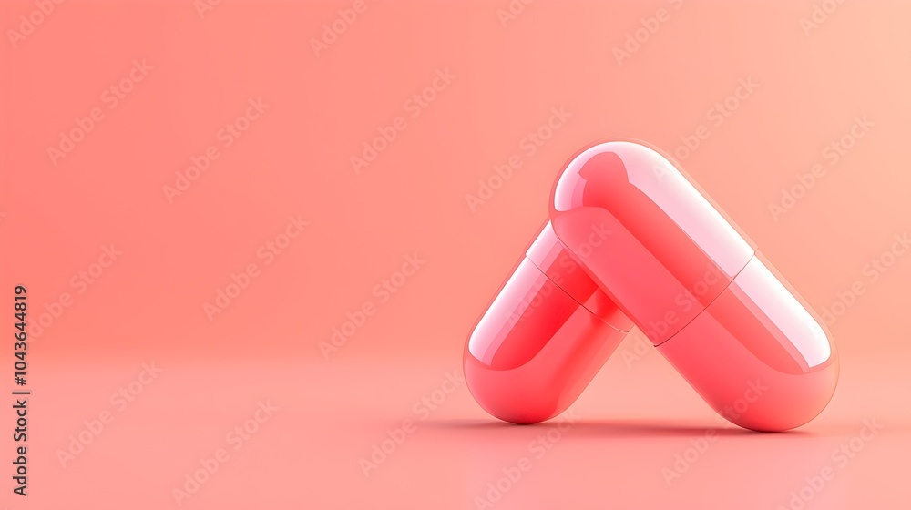 Wellness Capsules in Soft Suspension - Serene Orange-Pink Background for Health and Medicine Themes Wellness Capsules in Soft Suspension - Serene Orange-Pink Background for Health and Medicine Themes