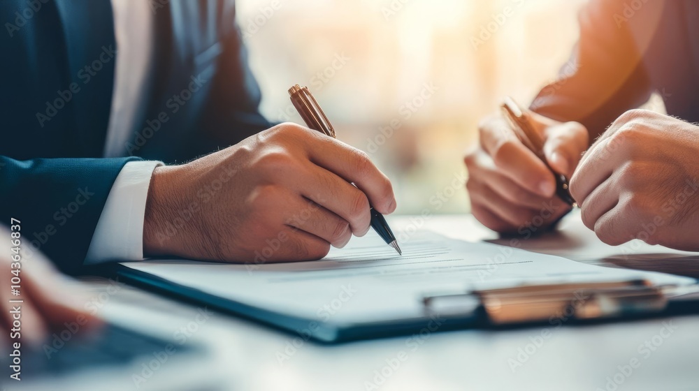 Business lawyer explaining the details of a capital agreement, ensuring compliance Business lawyer explaining the details of a capital agreement, ensuring compliance