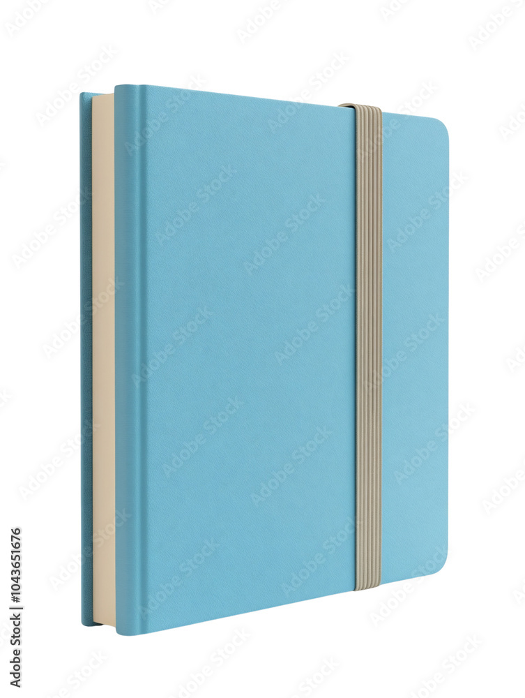 Minimalistic Light Blue Notebook on White Background Minimalistic Light Blue Notebook on White Background