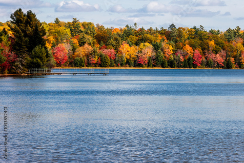 Star Lake, as seen from the western campground in mid October near Star Lake, Wisconsin photo