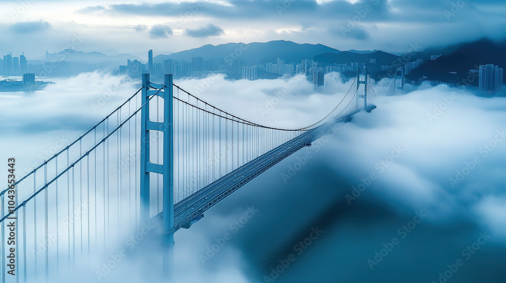 Obraz premium Highway Bridge on the Cloud