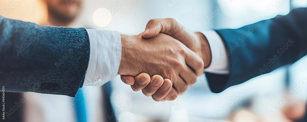 Group of entrepreneurs shaking hands with investors after a successful funding round
