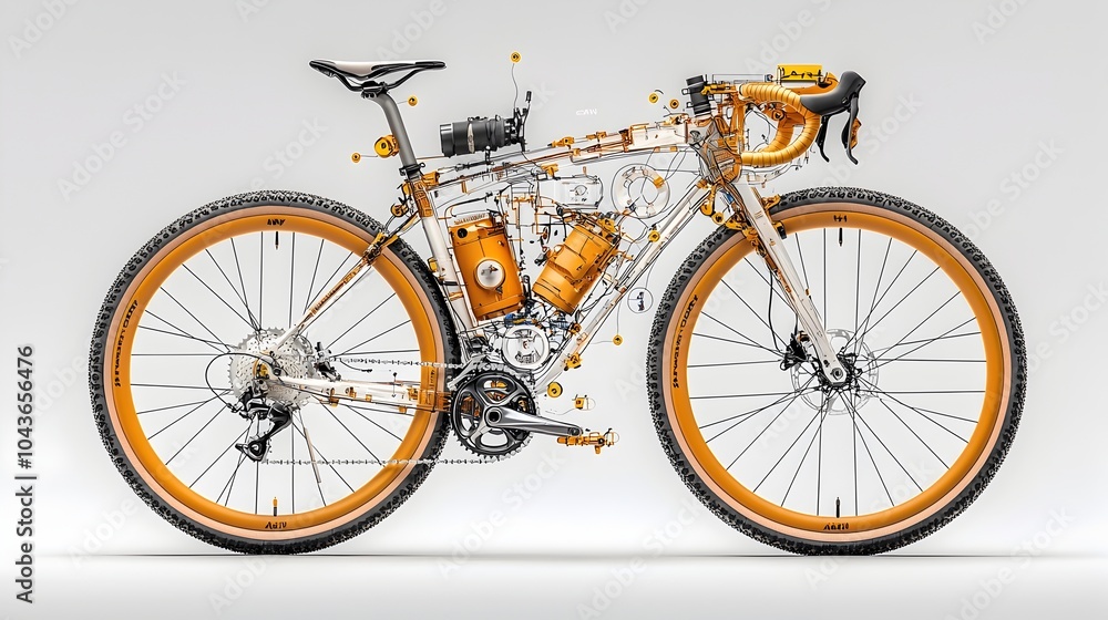 Detailed cross section view of a bicycle s inner workings showcasing ...