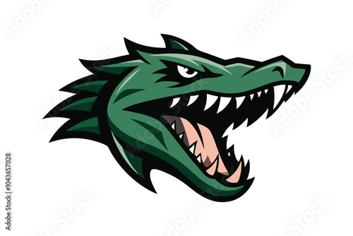 Crocodile Head Mascot Logo Vector Fierce Gaming and YouTube Channel Design for Aggressive and Powerful Branding