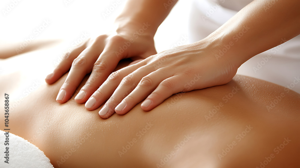 therapists hands skillfully massage clients back, providing relaxation and relief. soothing touch promotes well being and comfort during session therapists hands skillfully massage clients back, providing relaxation and relief. soothing touch promotes well being and comfort during session