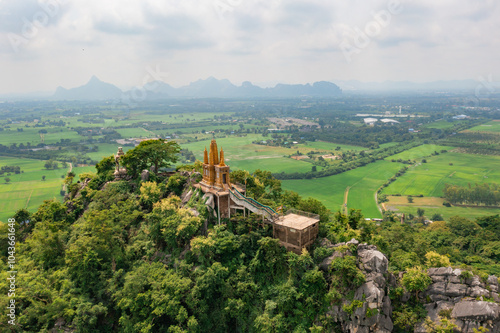 Aerial view of Heaven Valley (Hup Pha Sawan) in Ratchaburi. Thailand. photo