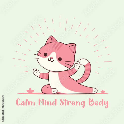 Happy cat yoga for clothing fashion design