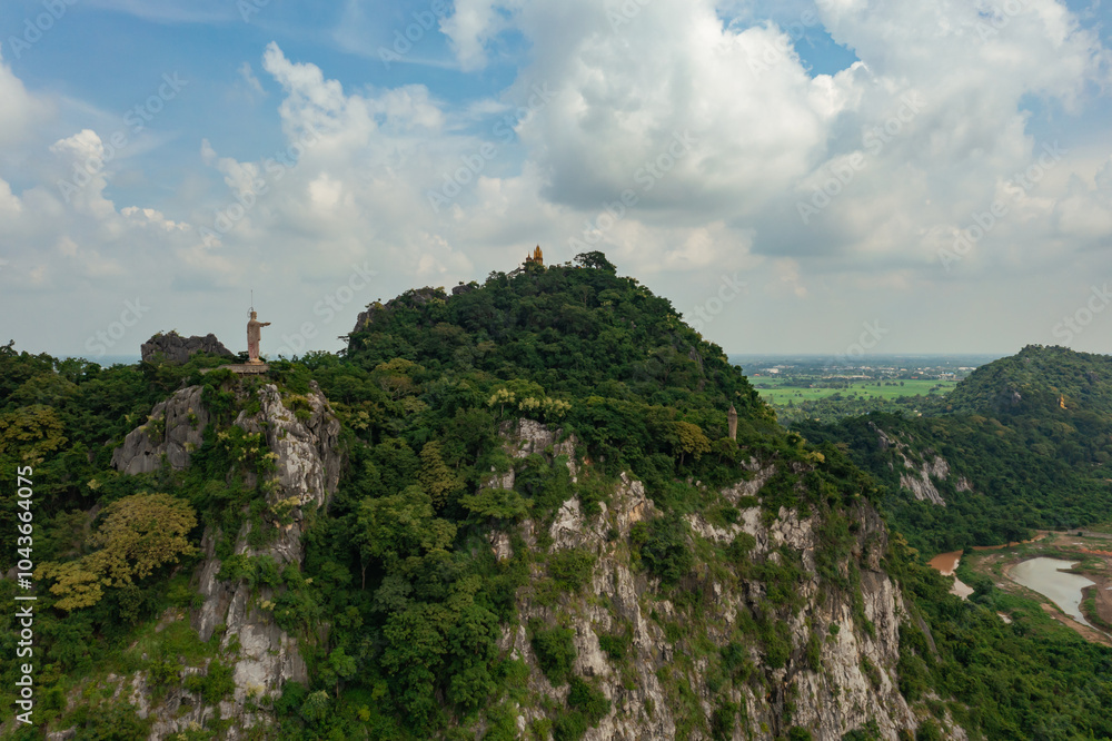 Naklejka premium Aerial view of Heaven Valley (Hup Pha Sawan) in Ratchaburi. Thailand.