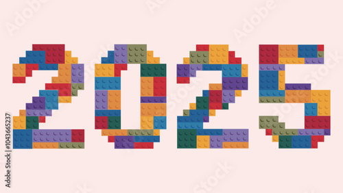 Colorful blocks to put together the number 2025
