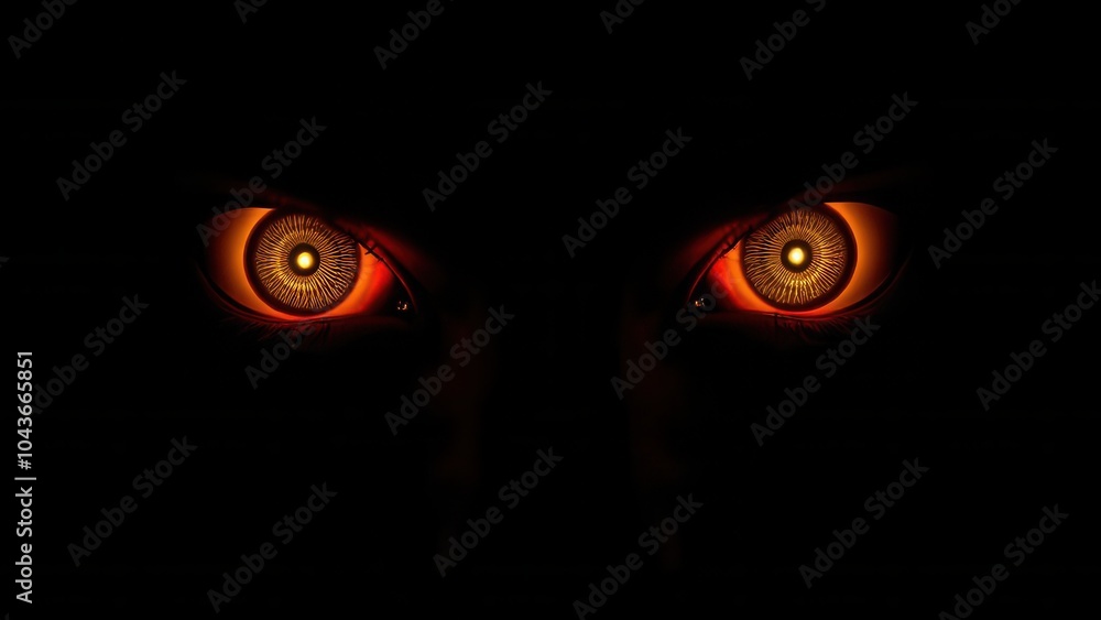 Glowing Evil Eyes in the Dark Glowing Evil Eyes in the Dark