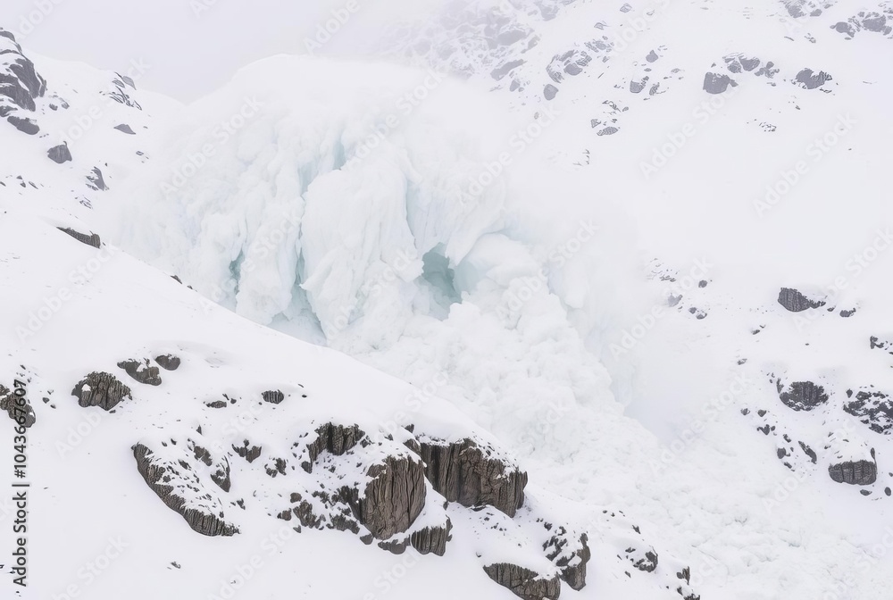Booming Avalanche A mass of snow ice and rocks falling rapidly d Booming Avalanche A mass of snow ice and rocks falling rapidly d