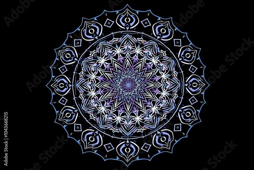 Holographic Mandala A circular mandala design filled with intric photo