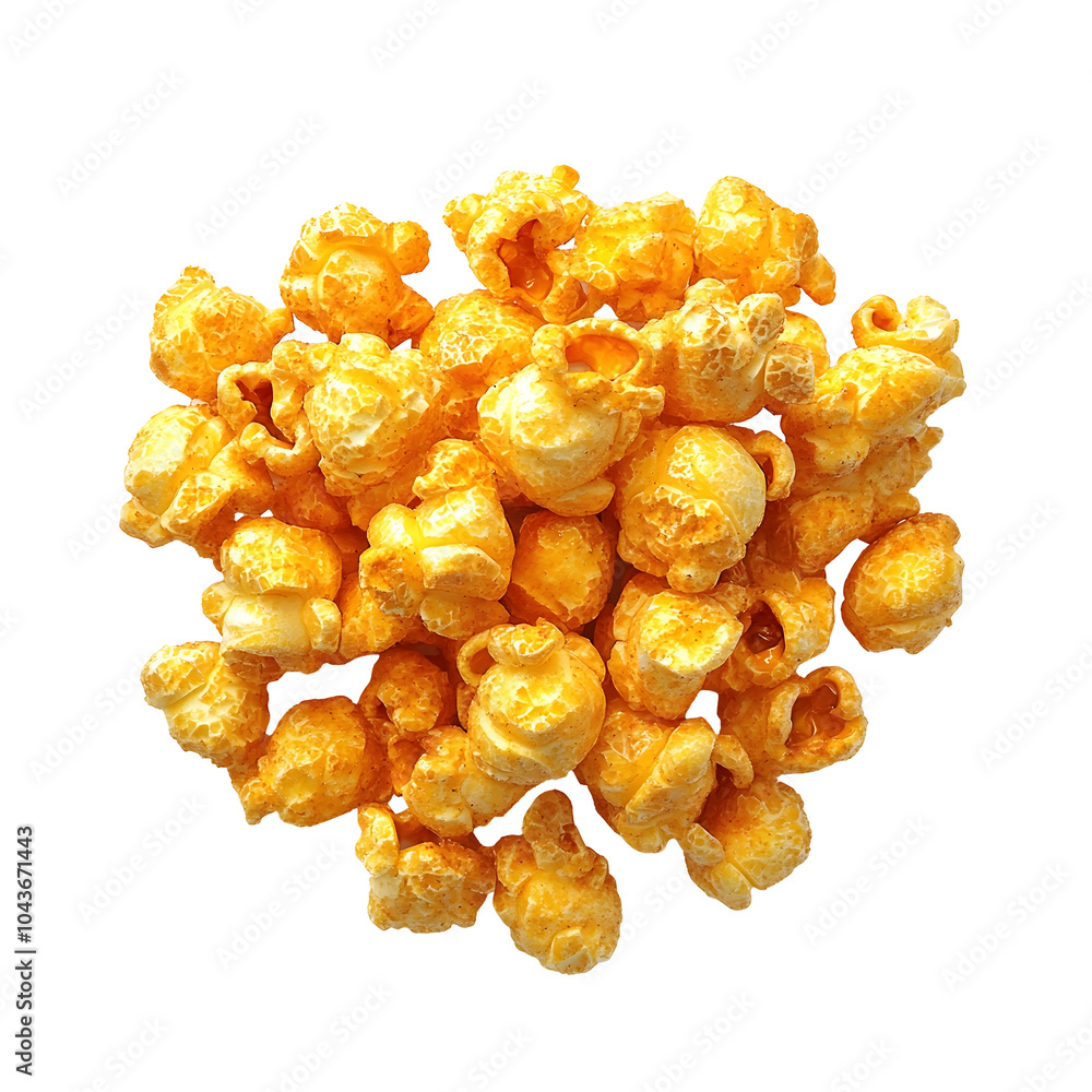 Closeup Shot of Ranch-Seasoned Popcorn Snack on Plain White Background Closeup Shot of Ranch-Seasoned Popcorn Snack on Plain White Background