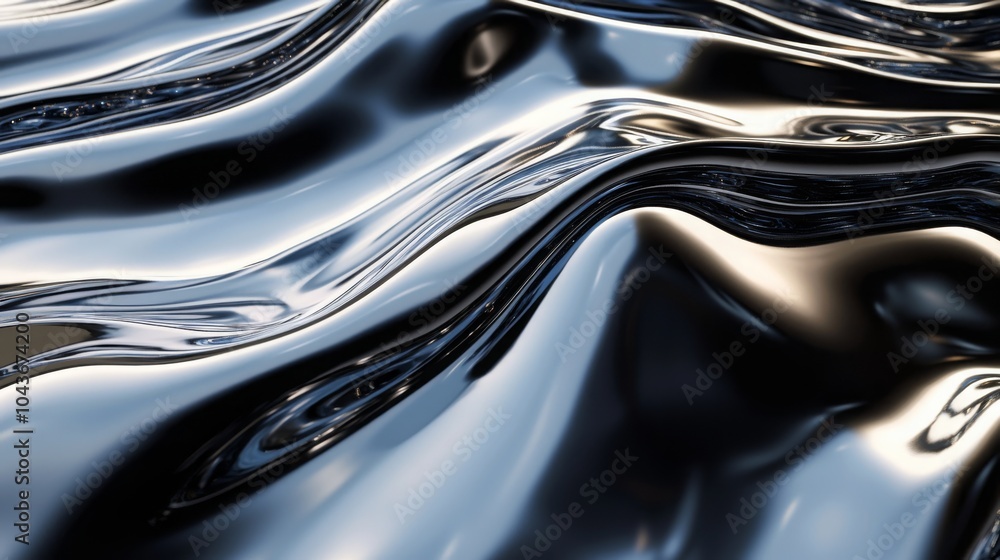 Abstract Liquid Metal Chrome Effect Render Abstract Liquid Metal Chrome Effect Render