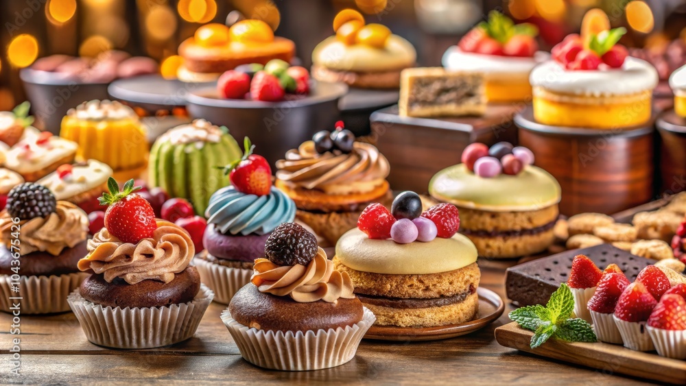 Assortment of Cakes and Sweets for Celebrations Assortment of Cakes and Sweets for Celebrations