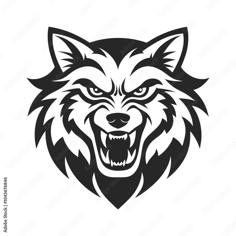 Fierce Wolf Head Silhouette Vector for Logos and Branding Fierce Wolf Head Silhouette Vector for Logos and Branding