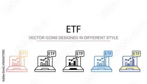 ETF icon design with white background stock illustration