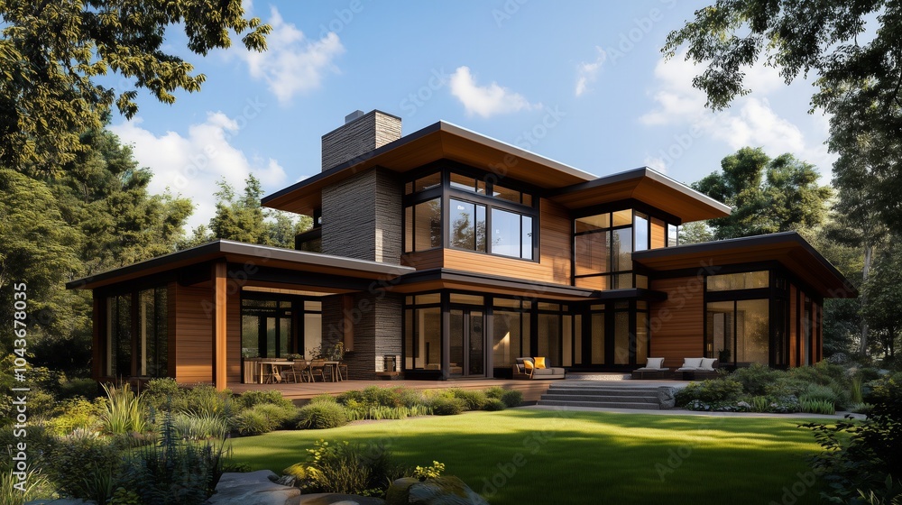 Modern Luxury Home in Forest Setting, Ideal for Nature Retreats, Eco-Friendly Living, and Contemporary Architectural Inspiration Modern Luxury Home in Forest Setting, Ideal for Nature Retreats, Eco-Friendly Living, and Contemporary Architectural Inspiration