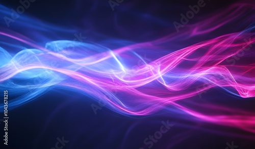 Wallpaper Mural Abstract background with blue and pink light streaks on a dark purple background. Torontodigital.ca
