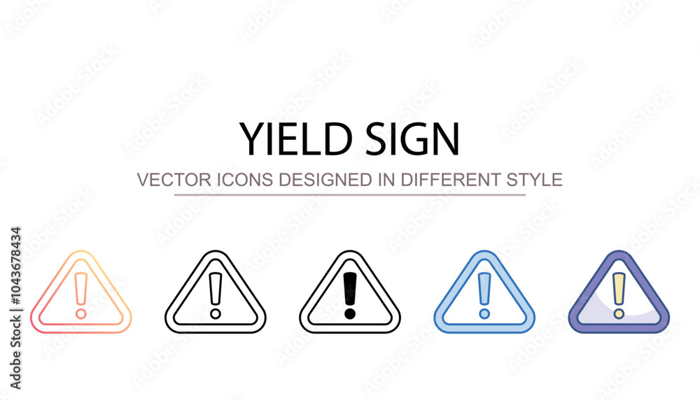 Yield Sign icon design with white background stock illustration Yield Sign icon design with white background stock illustration