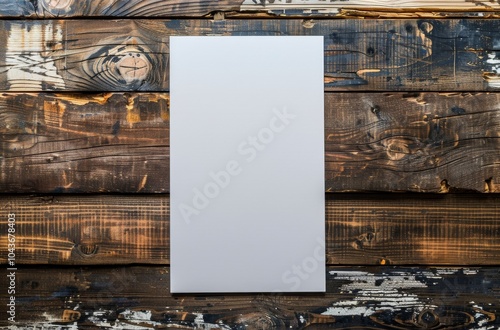 Blank White Paper On Rusted Wooden Background