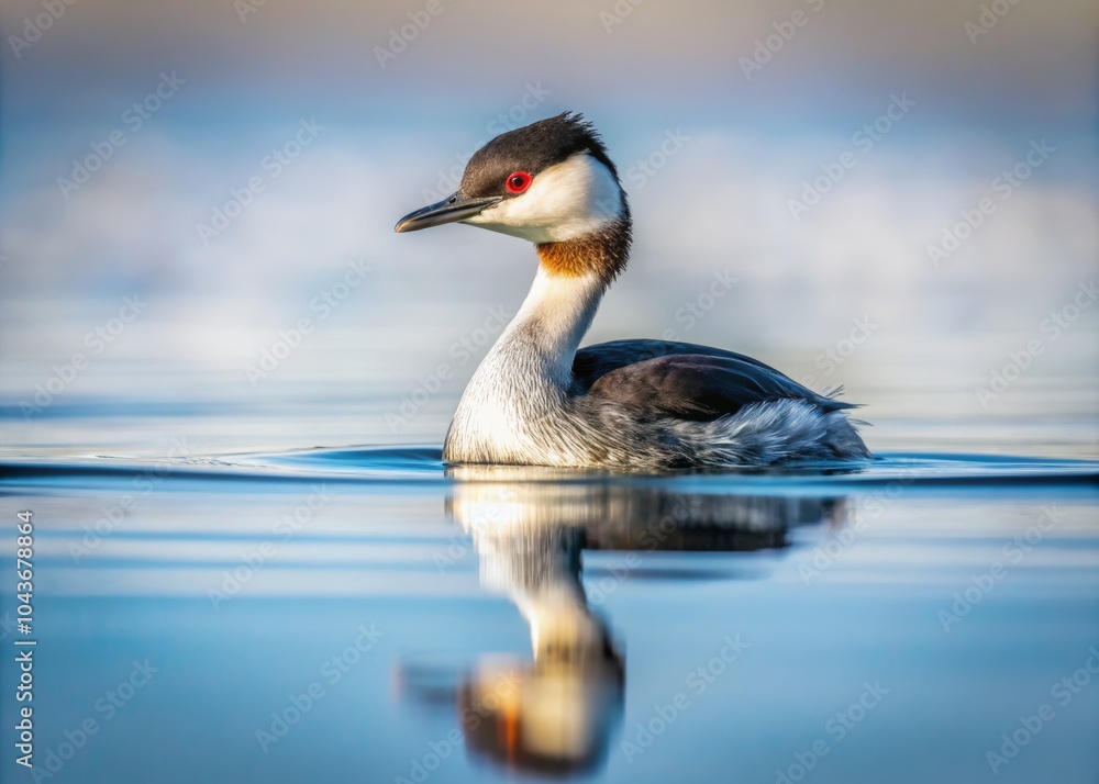 Serene Portrait of a Grebe in Calm Waters Serene Portrait of a Grebe in Calm Waters