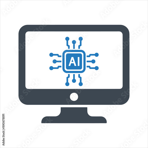 Artificial intelligence icon. Semiconductor. CPU. Processor. AI chip icon