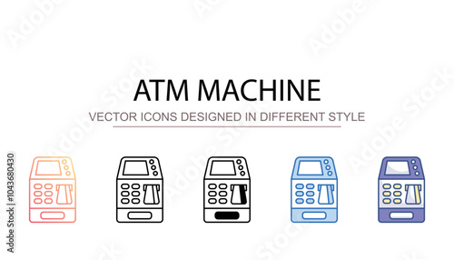 ATM Machine icon design with white background stock illustration