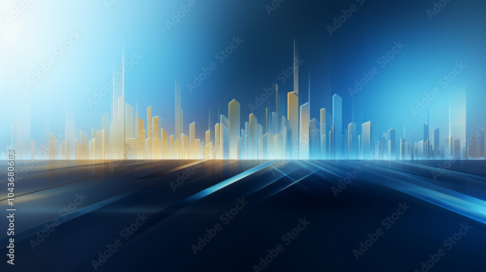 Blue technology style background, Future Cityscape - A Vision of Tomorrow's Urban Tech. Blue technology style background, Future Cityscape - A Vision of Tomorrow's Urban Tech.