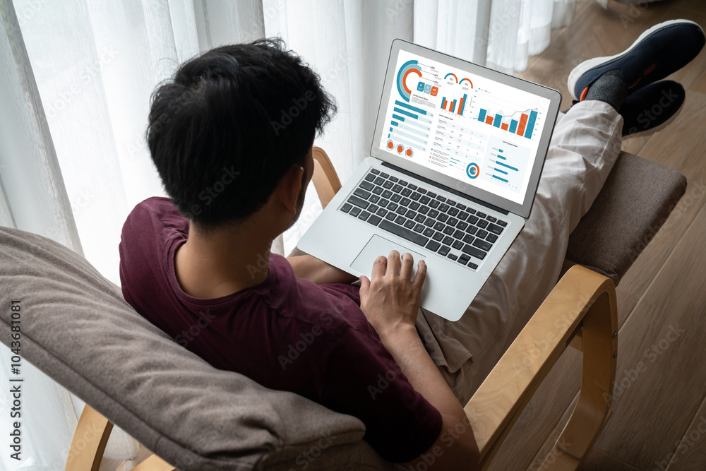 Business data dashboard provide business intelligence analytic for marketing strategy planning snugly with big data set to analyze customer demands and foreseeing business future Business data dashboard provide business intelligence analytic for marketing strategy planning snugly with big data set to analyze customer demands and foreseeing business future