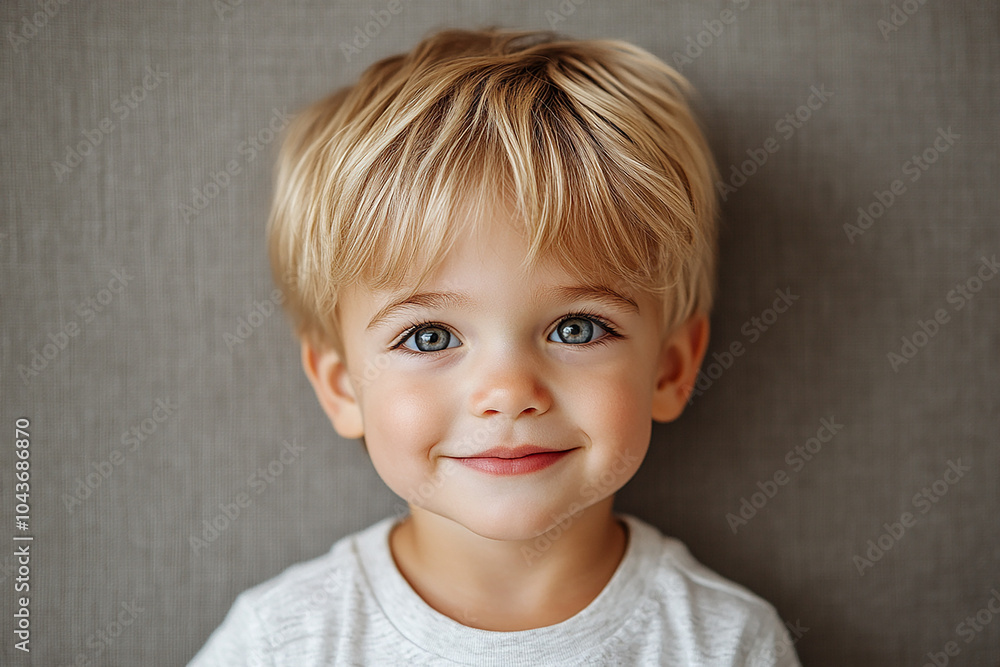 Naklejka premium portrait of an white little boy with a smile