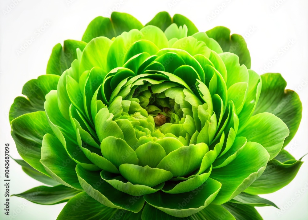 Obraz premium Serene Green Peony Flower Isolated on White Background