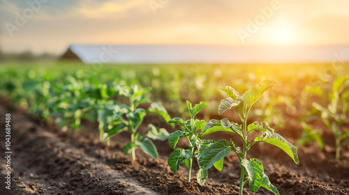 Farmers collecting crops in a resourceefficient, solarpowered facility, crops, renewable energy farm photo