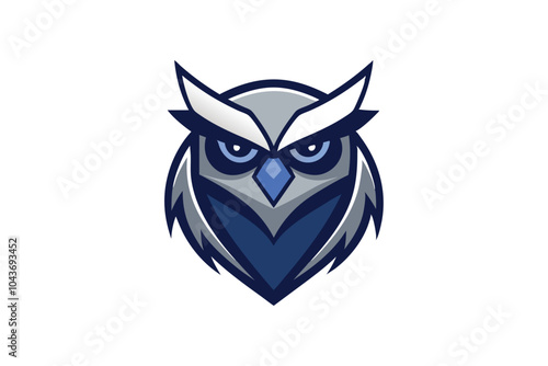 Owl Head Logo Vector Illustration – Fierce and Wise Nocturnal Bird Design for Powerful Branding photo