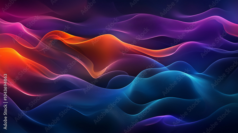 Obraz premium astarte.ai: Abstract Flowing Waves in Vibrant Colors