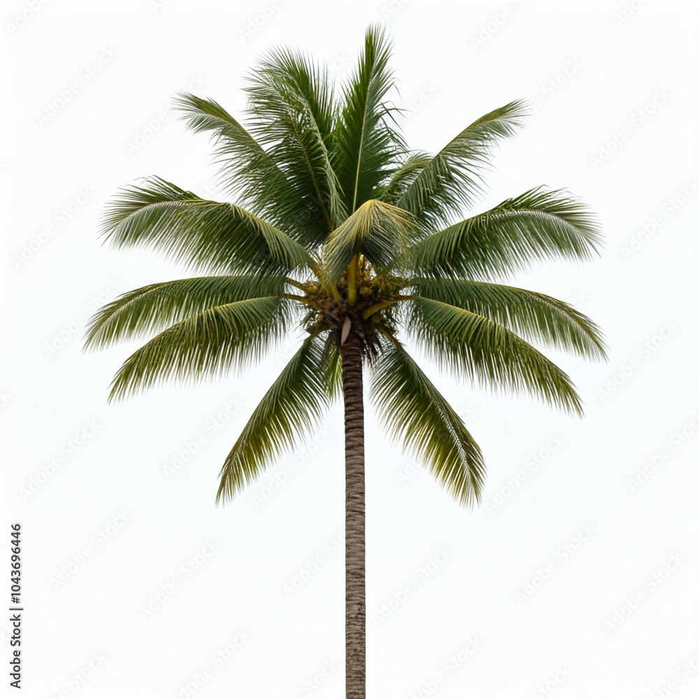 Obraz premium Coconut palm tree isolated on white