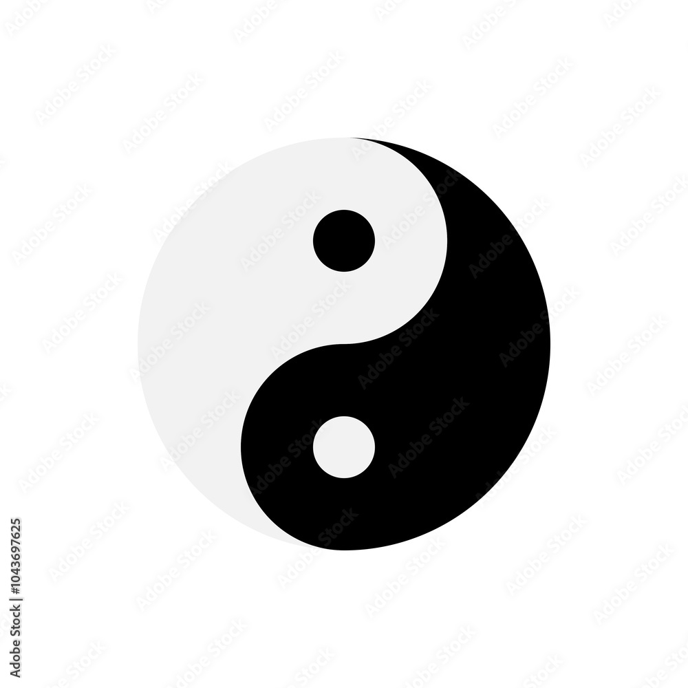 Yin yang logo vector illustration black and white shows balance Yin yang logo vector illustration black and white shows balance