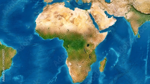 8K Africa Continent Map, High Resolution Satellite View With No Border, Widescreen 8K Resolution photo