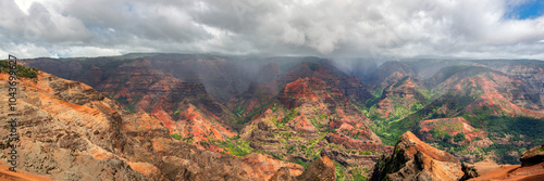 High resolution detail panorama of waimea canyon in Kauai Hawaii USA photo