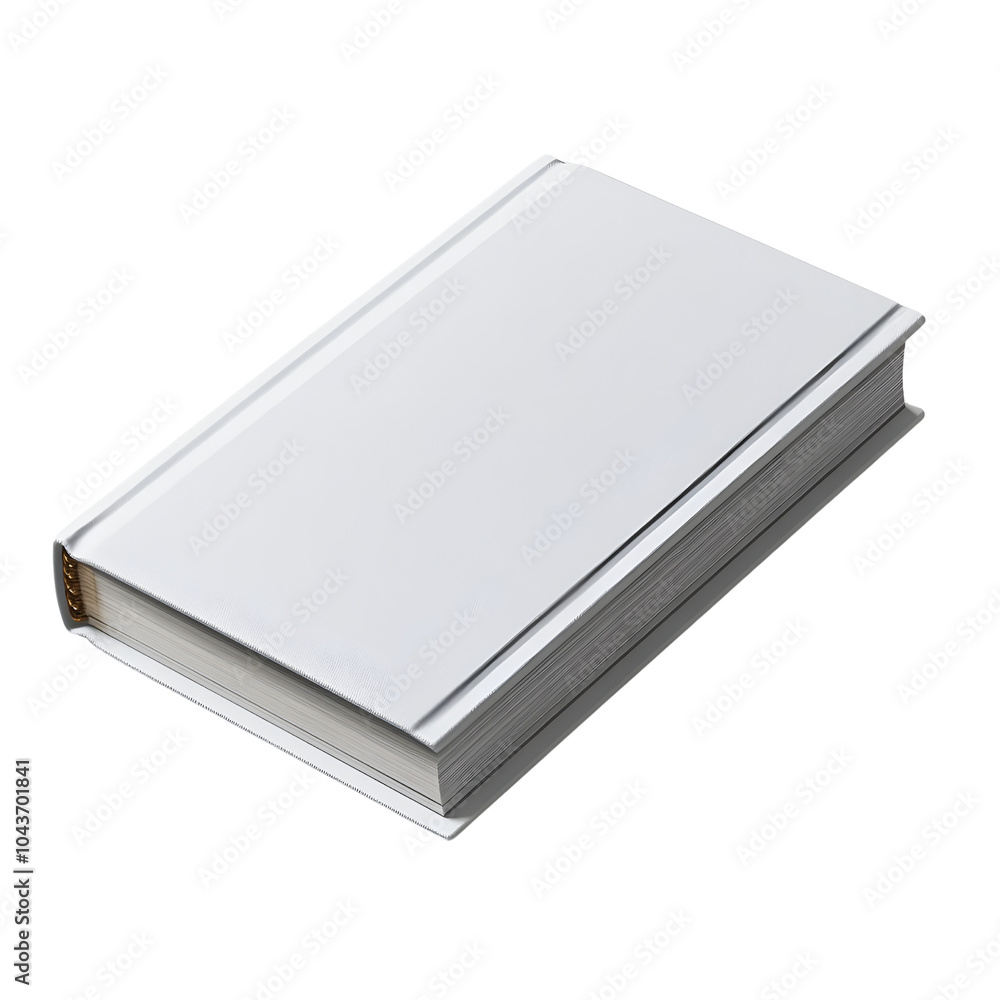 A closed, blank white book on white background, transparent background A closed, blank white book on white background, transparent background