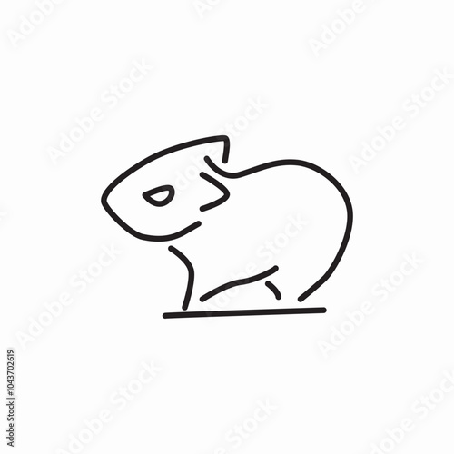 domestic mouse icon sign vector