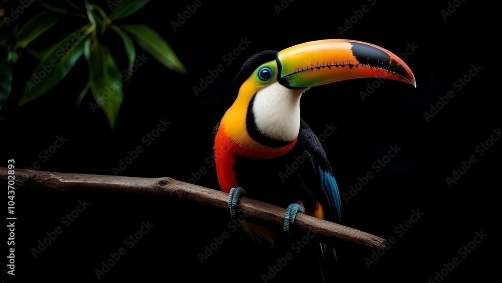Naklejka premium Colorful Toucan on Branch