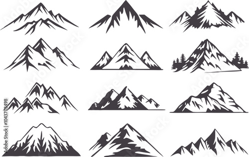 Silhouette mountain vector illustration