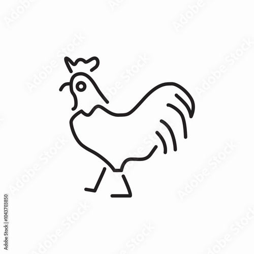 rooster chicken icon sign vector