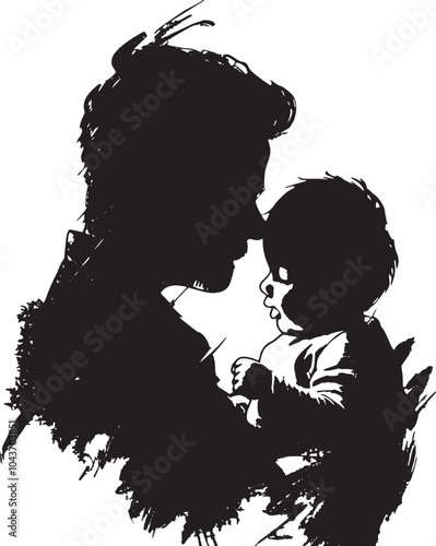 Father and Baby Silhouette Sharing Tender Moment

